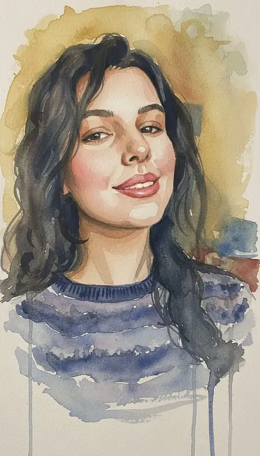 Watercolor Portrait Woman Free Brushwork --chaos --ar --style Raw --profile