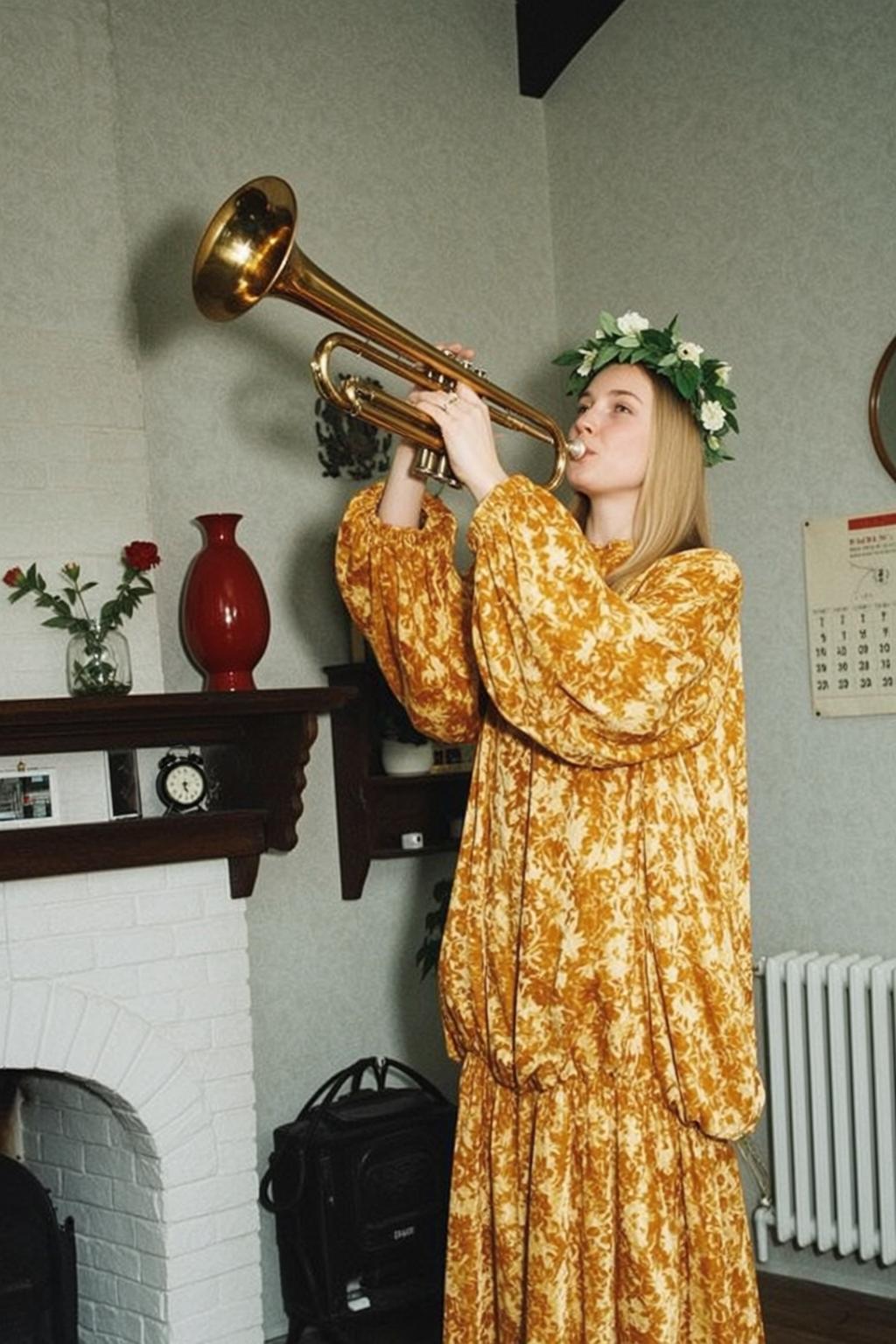 Floral Dress Trumpet Scene