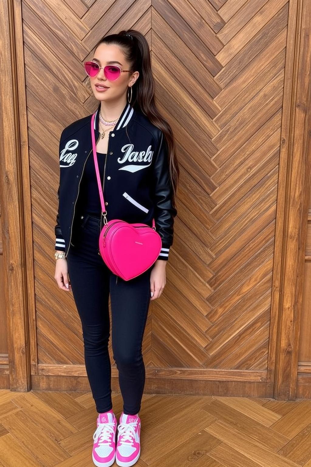 Black Varsity Jacket Street Style