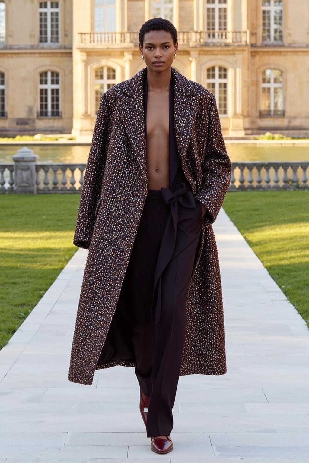 Walking Formal Garden Sequin Coat
