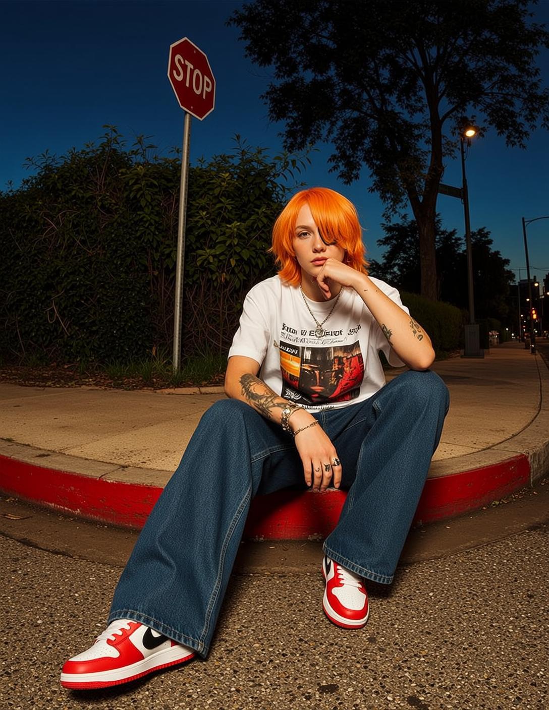Orange Hair Graphic Tee Street