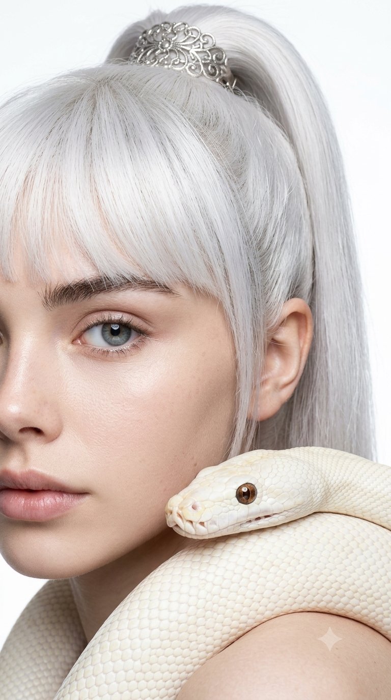 Platinum Hair Tiara White Snake