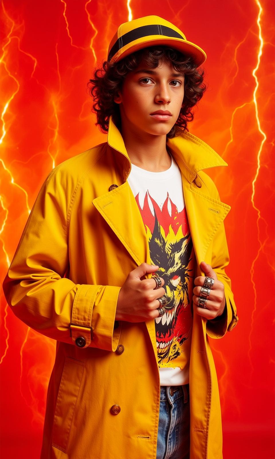 Yellow Coat Wolf Graphic Pose