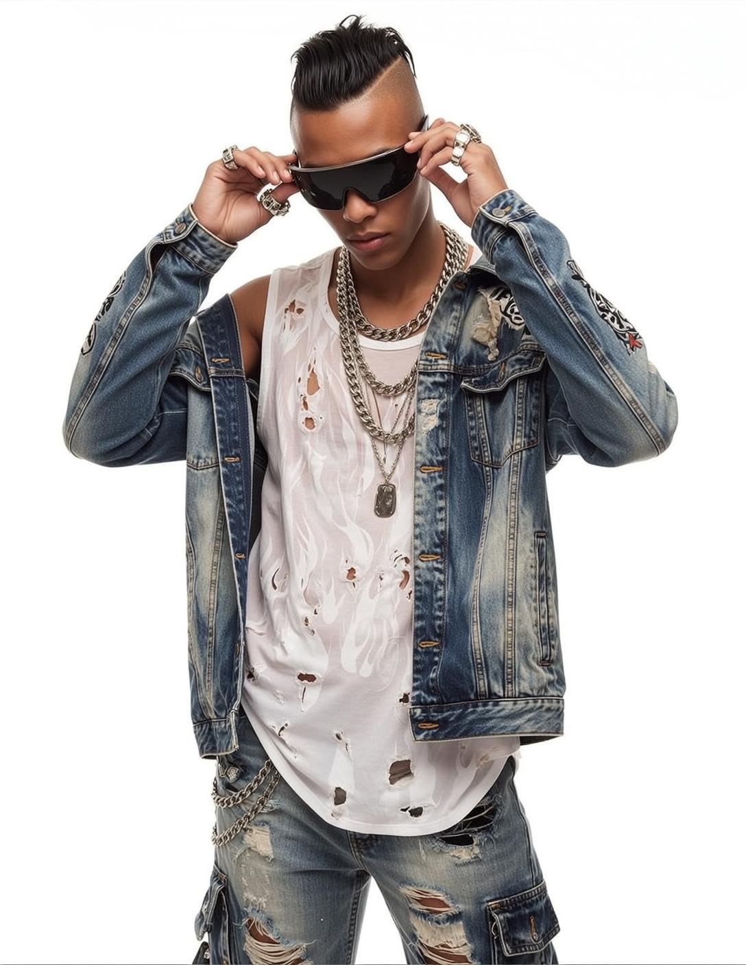 Young Black Mohawk Shaved Sides Light Brown