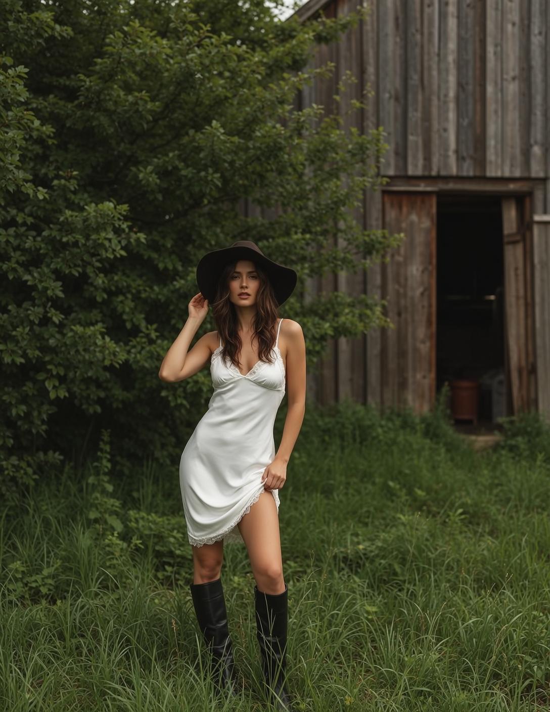 White Slip Dress by Barn