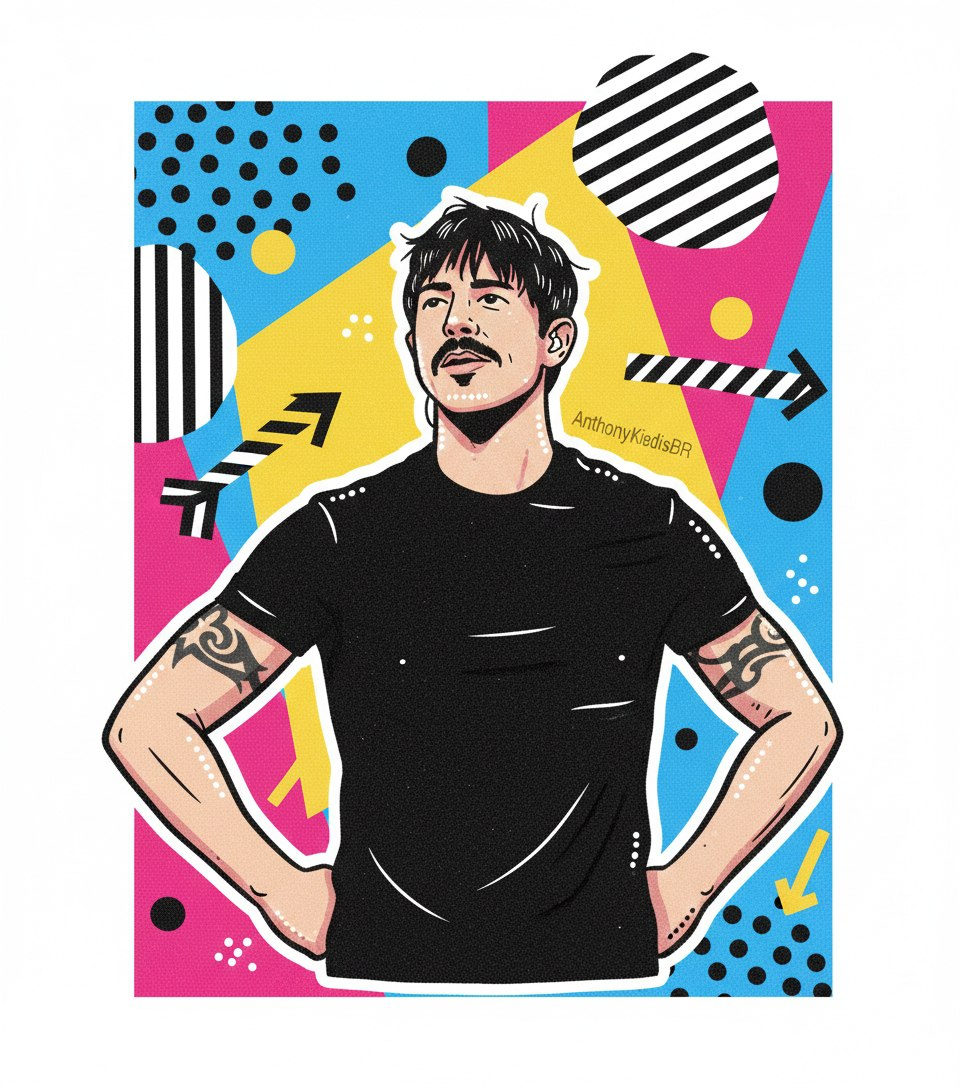 Playful, sticker-like illustration showcasing bold outlines and vibrant marker textures.