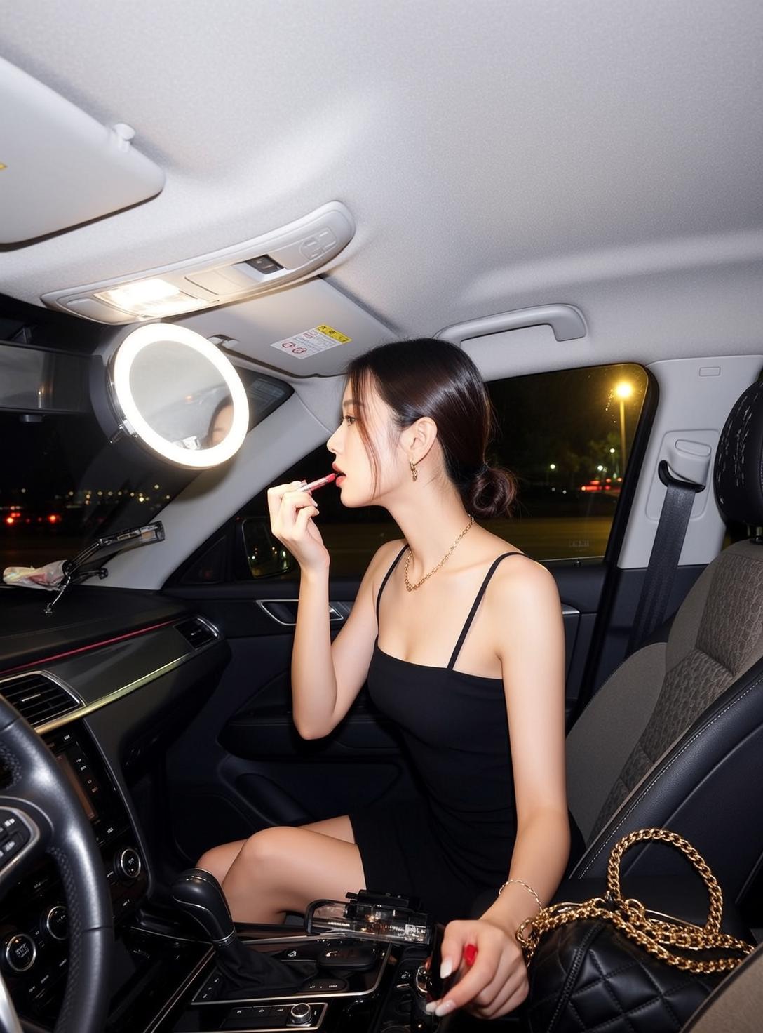 Explore Seated Driver Seat Car Night Applying