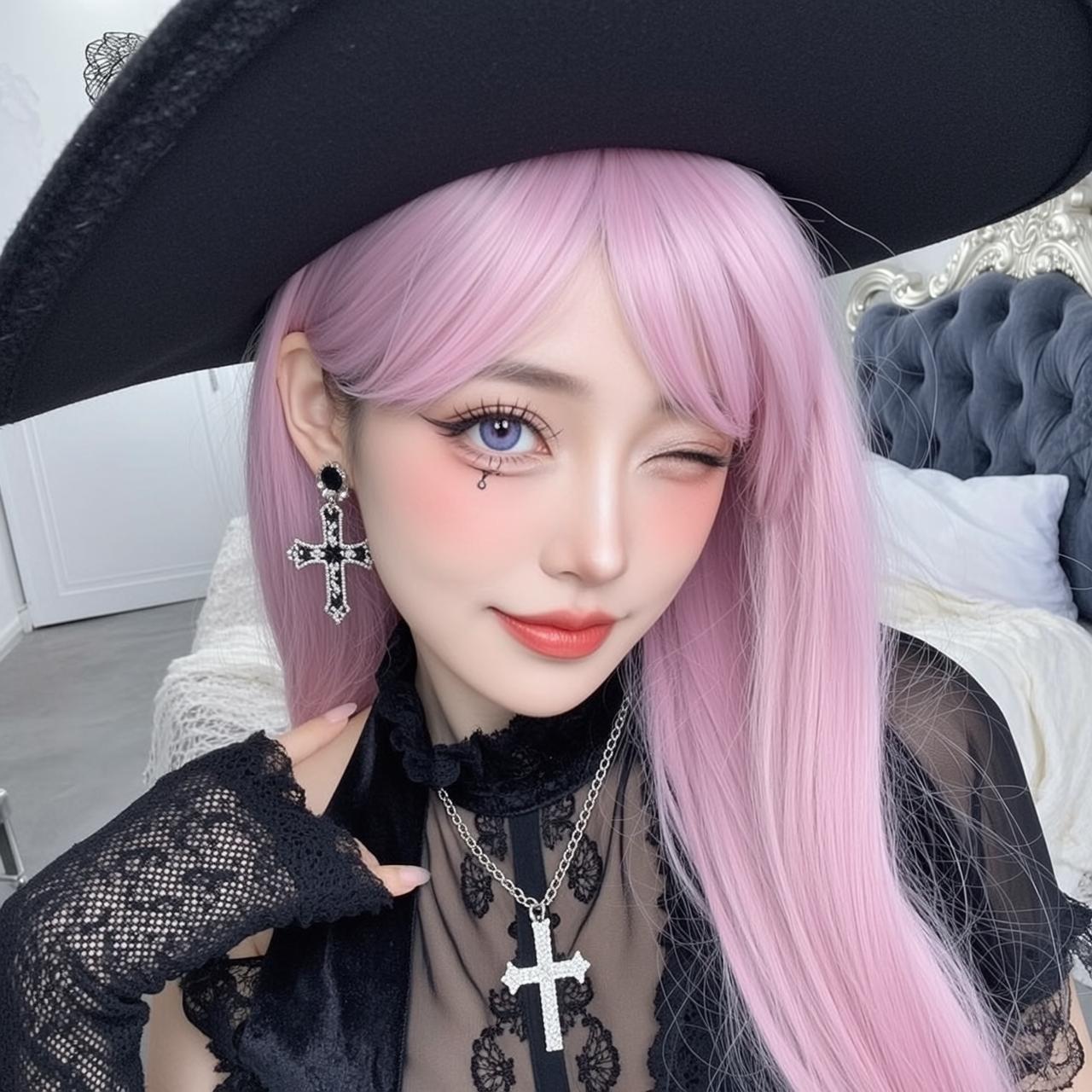 Pastel Pink Gothic Portrait