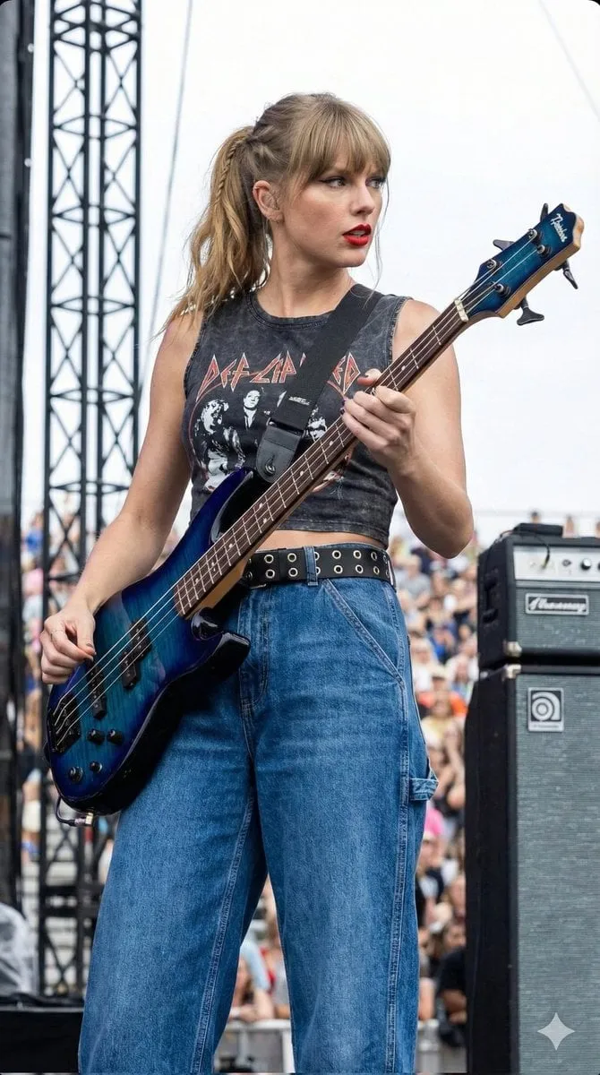 Makeup And Earrings Performing On An Outdoor Stage