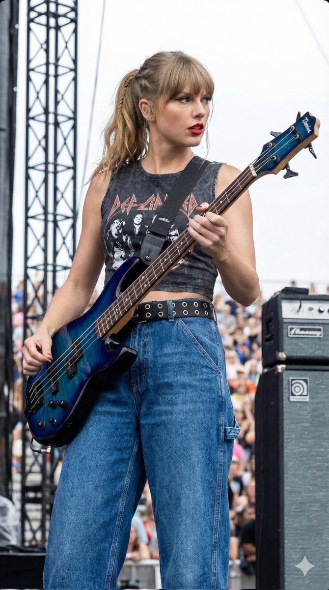 Young Female Musician Performing Live On Outdoor Stage
