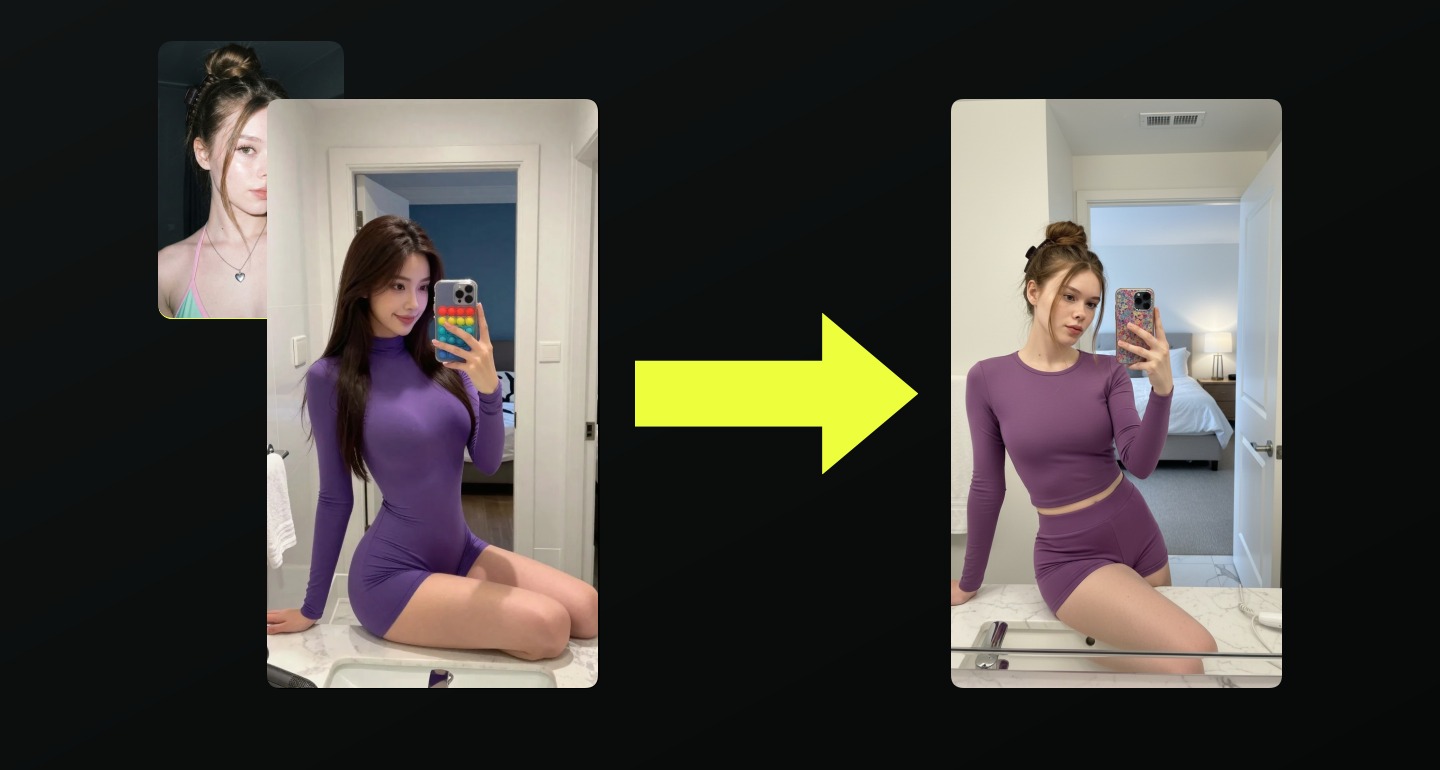 Mila remix walkthrough for Seated Bathroom Counter Mirror Selfie