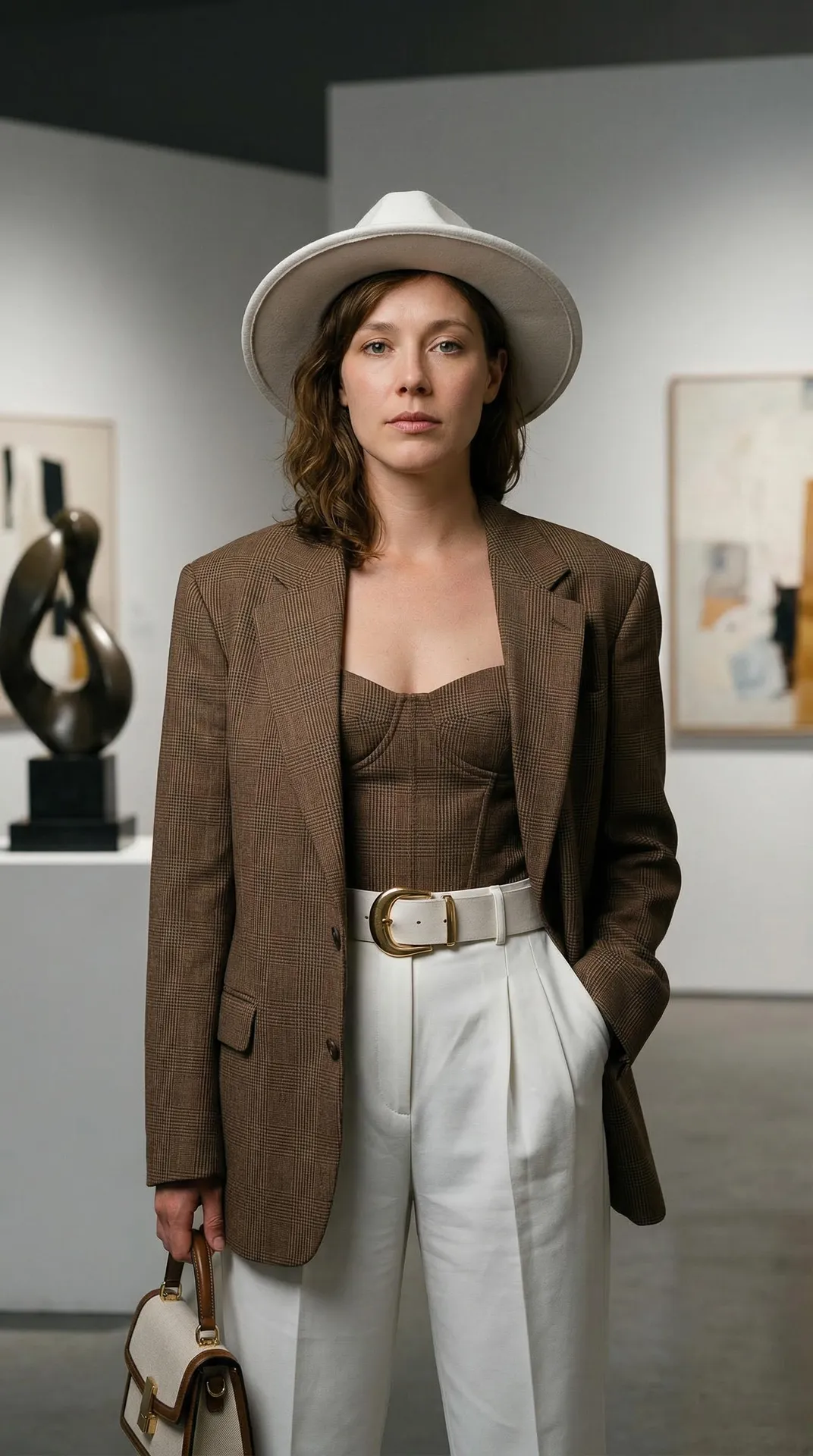 Makeup And Art Gallery Plaid Blazer Corset