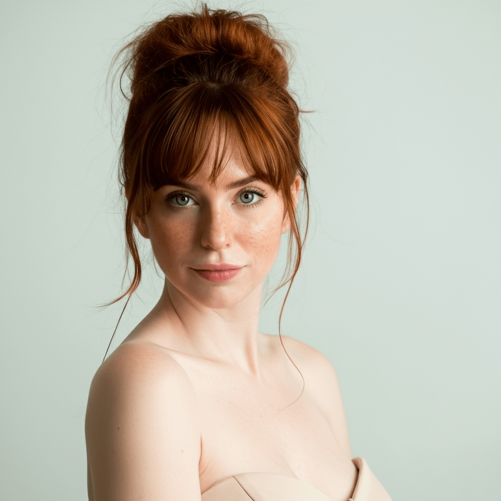 Resolution Studio With Styled In Messy Voluminous Top Bun