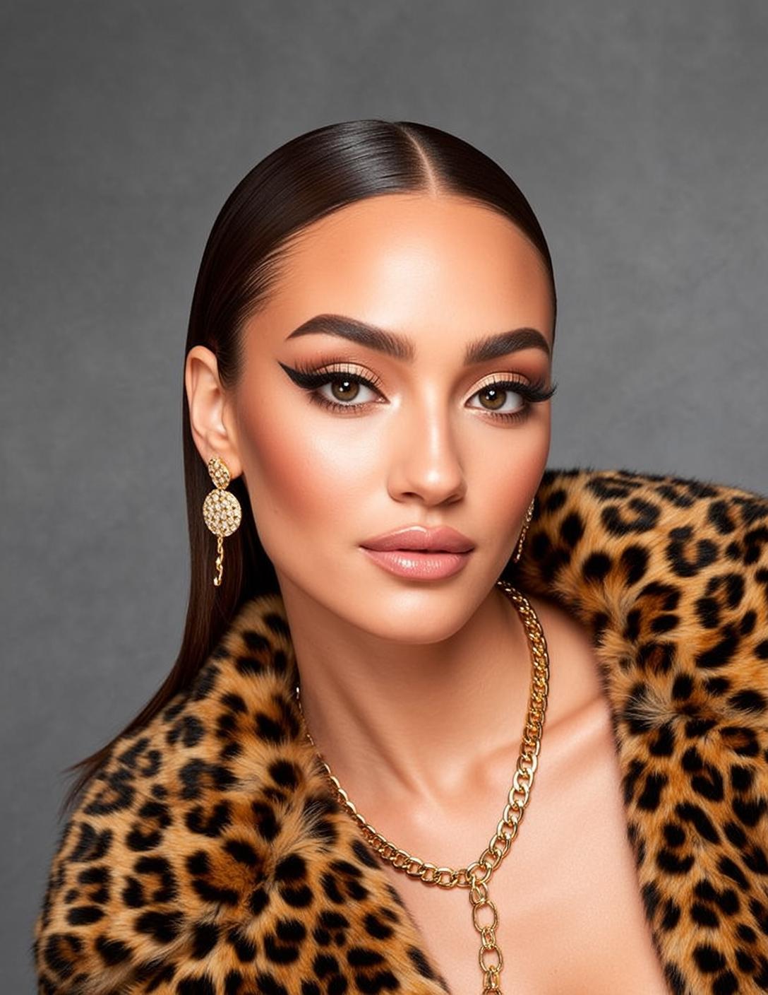 Makeup Young Head Shoulders Facing Slightly Left