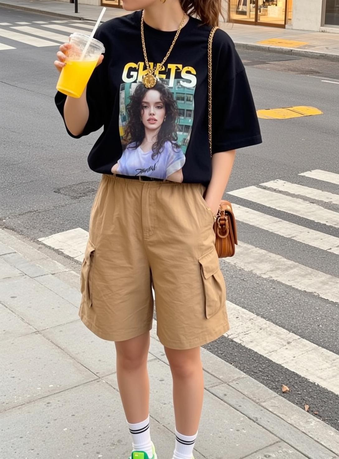 Graphic Tee and Cargo Shorts Street