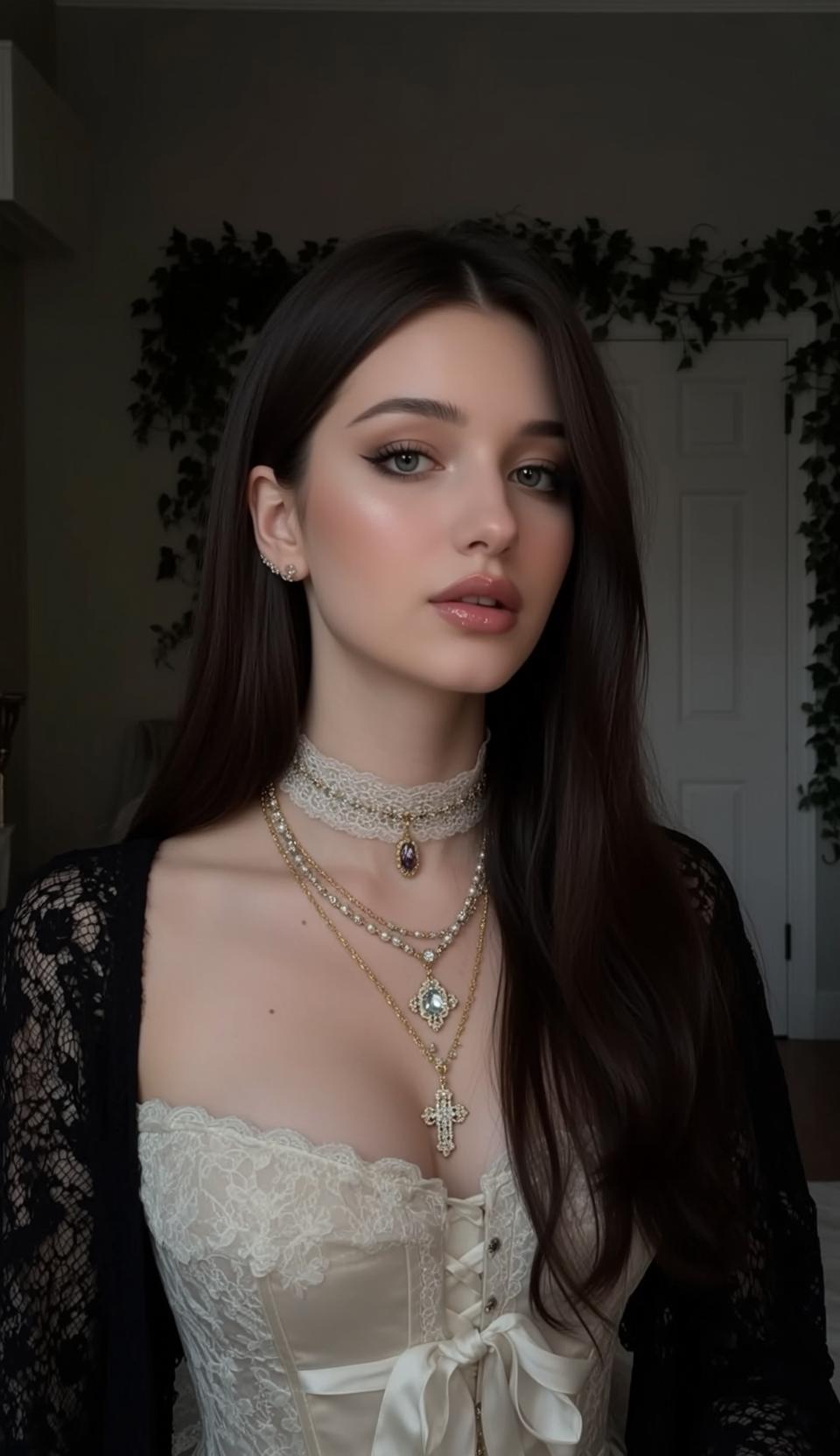 Indoors Corset Portrait