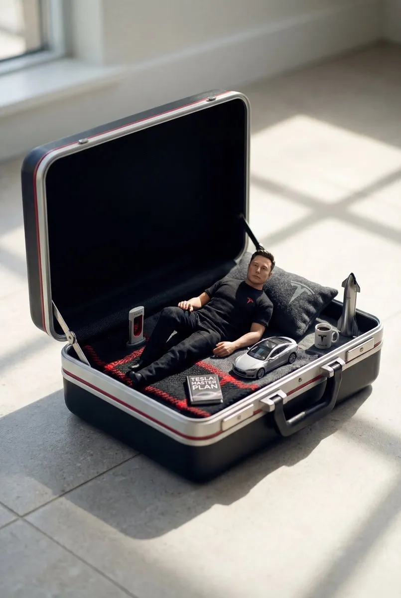 Miniature Person Suitcase Diorama Realistic