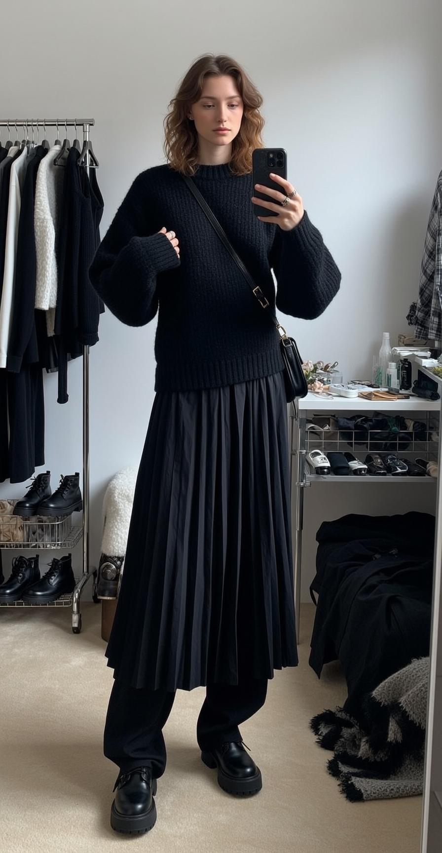 Black Knit Sweater Bedroom Mirror
