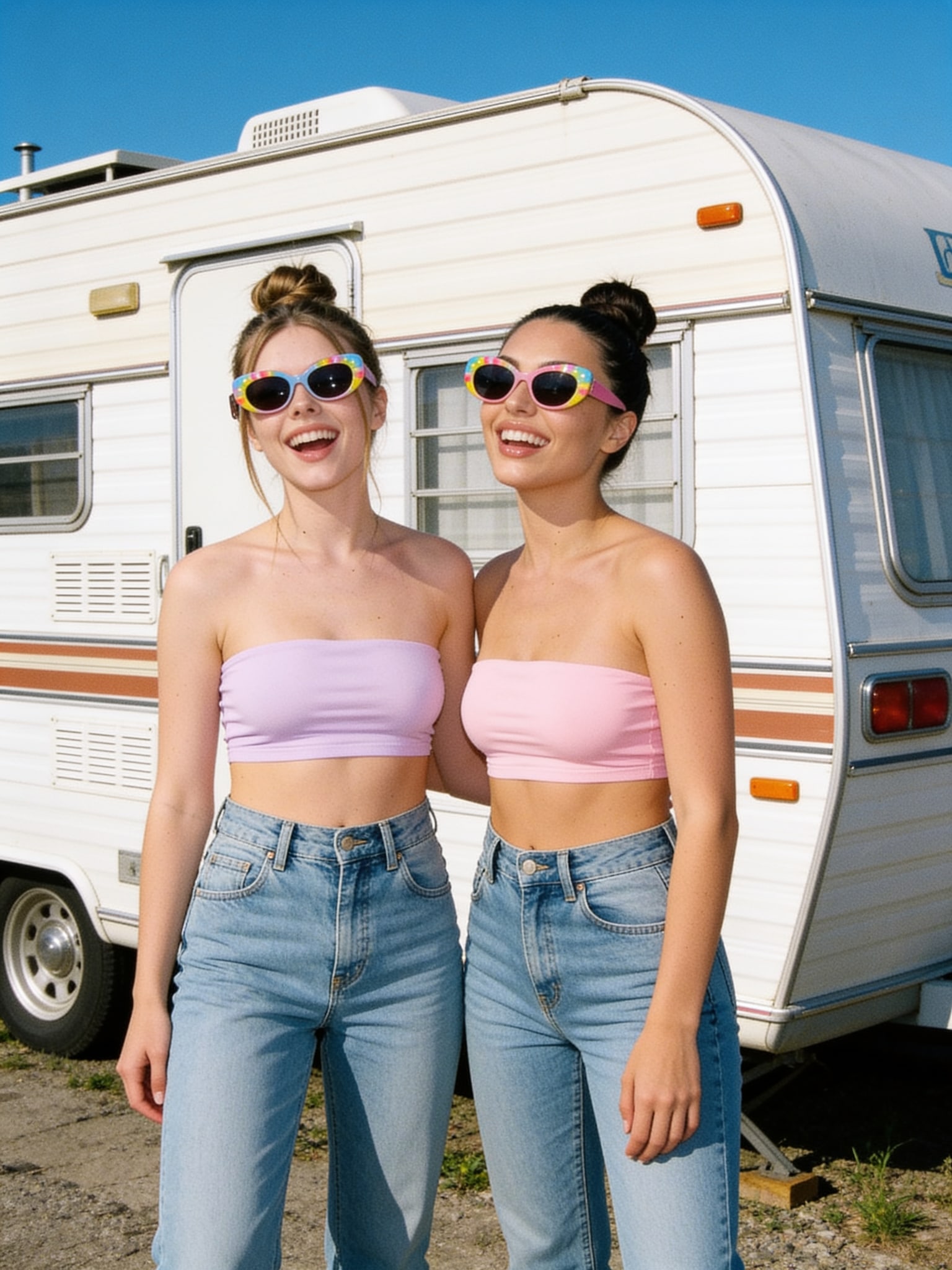 Mila and Lily Pastel Trailer Park Besties