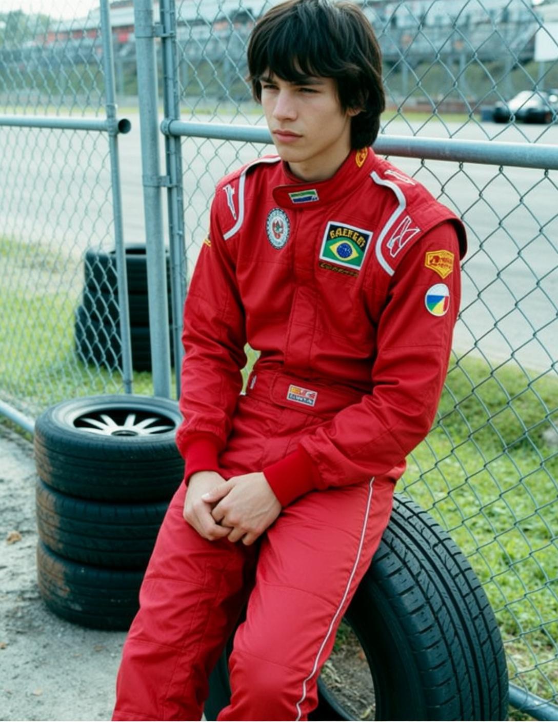 Red Racing Suit Trackside Tire