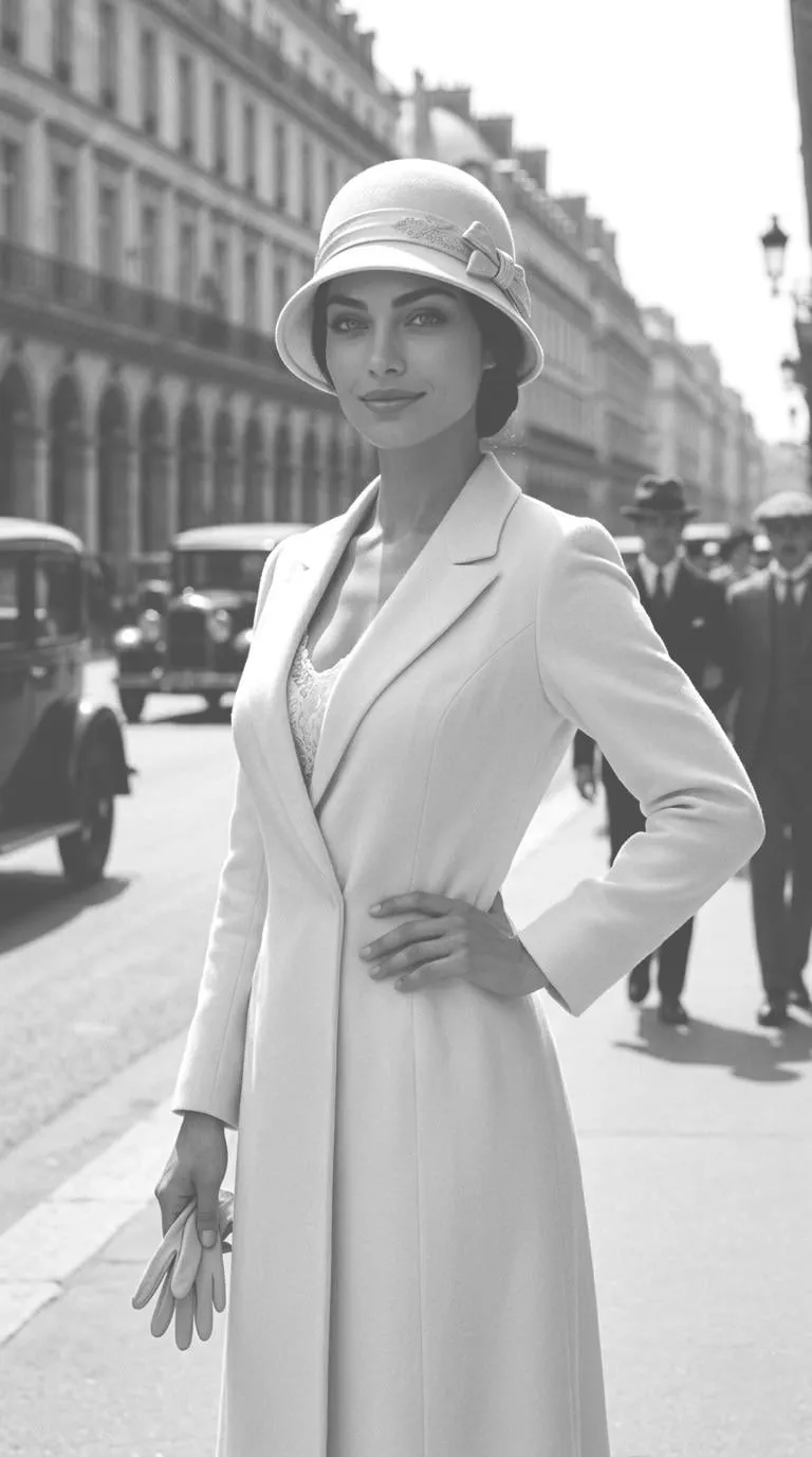 1920s Parisian Boulevard Vintage Street Photograph