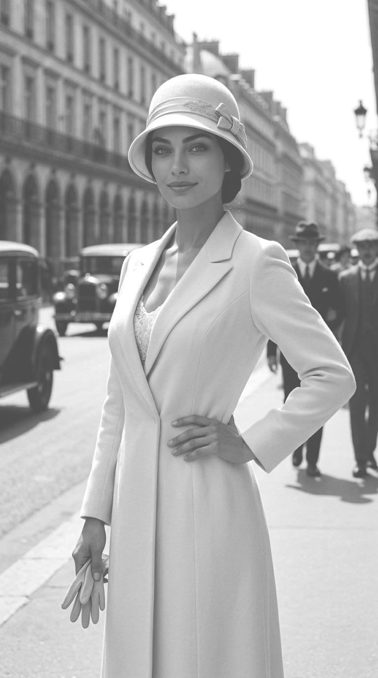 1920s Parisian Boulevard Vintage Street Photograph