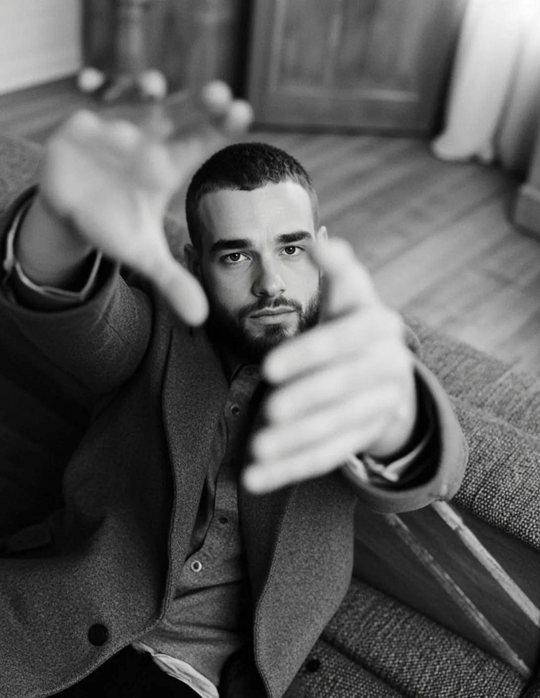 High-angle Medium Shot Captures Man With Short Dark Hair And