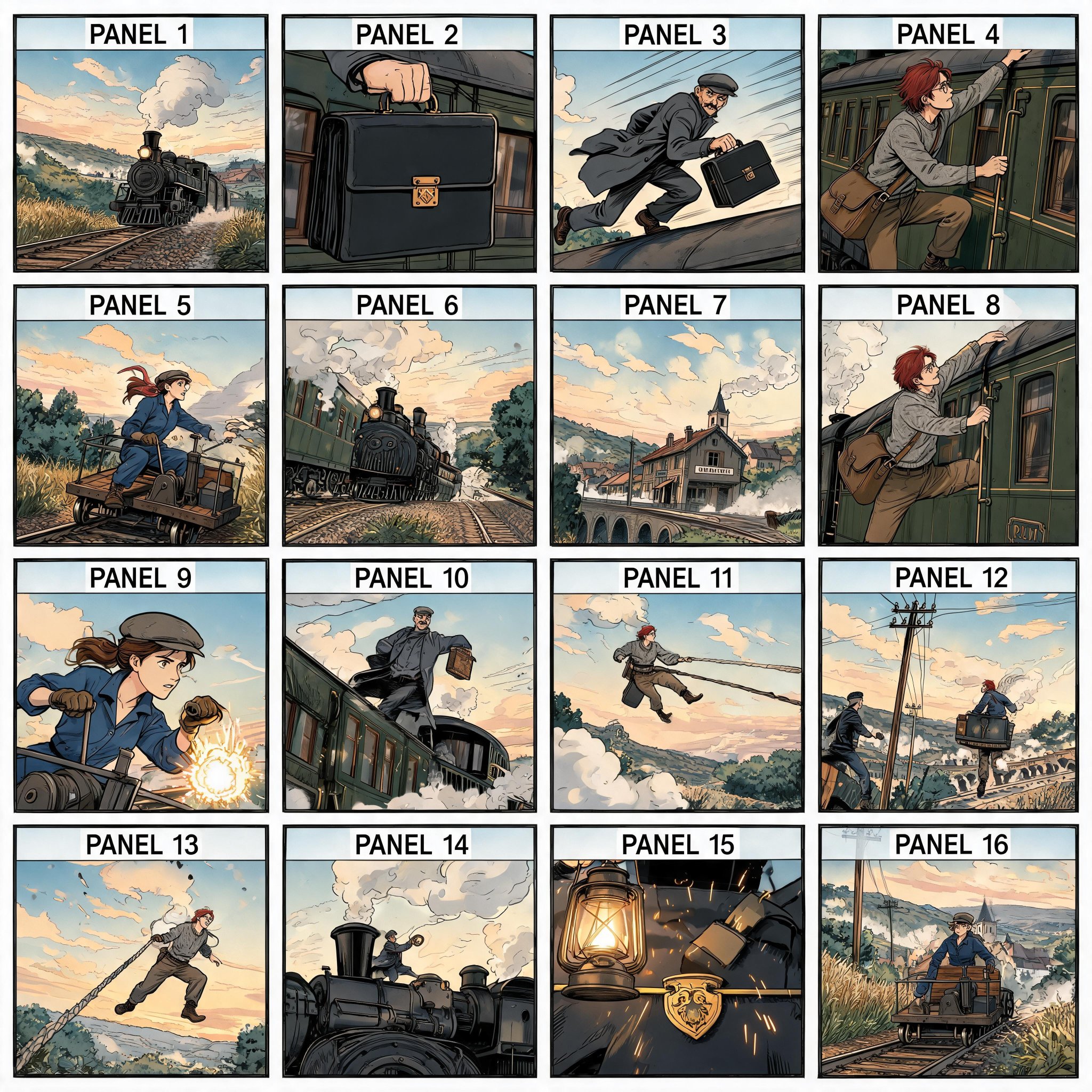 Train Heist Adventure Comic Book Page