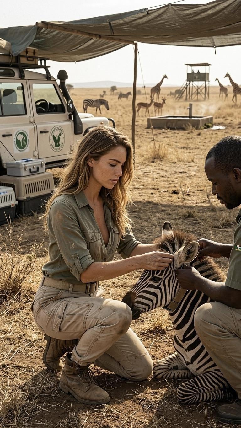 Tending Zebra Savanna Wildlife Photography