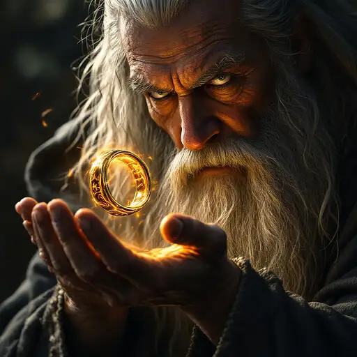 Hyperrealistic Gandalf Close-up