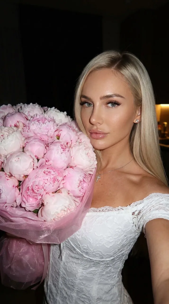 Makeup Earrings And Necklace With Peonies In A Dark Room