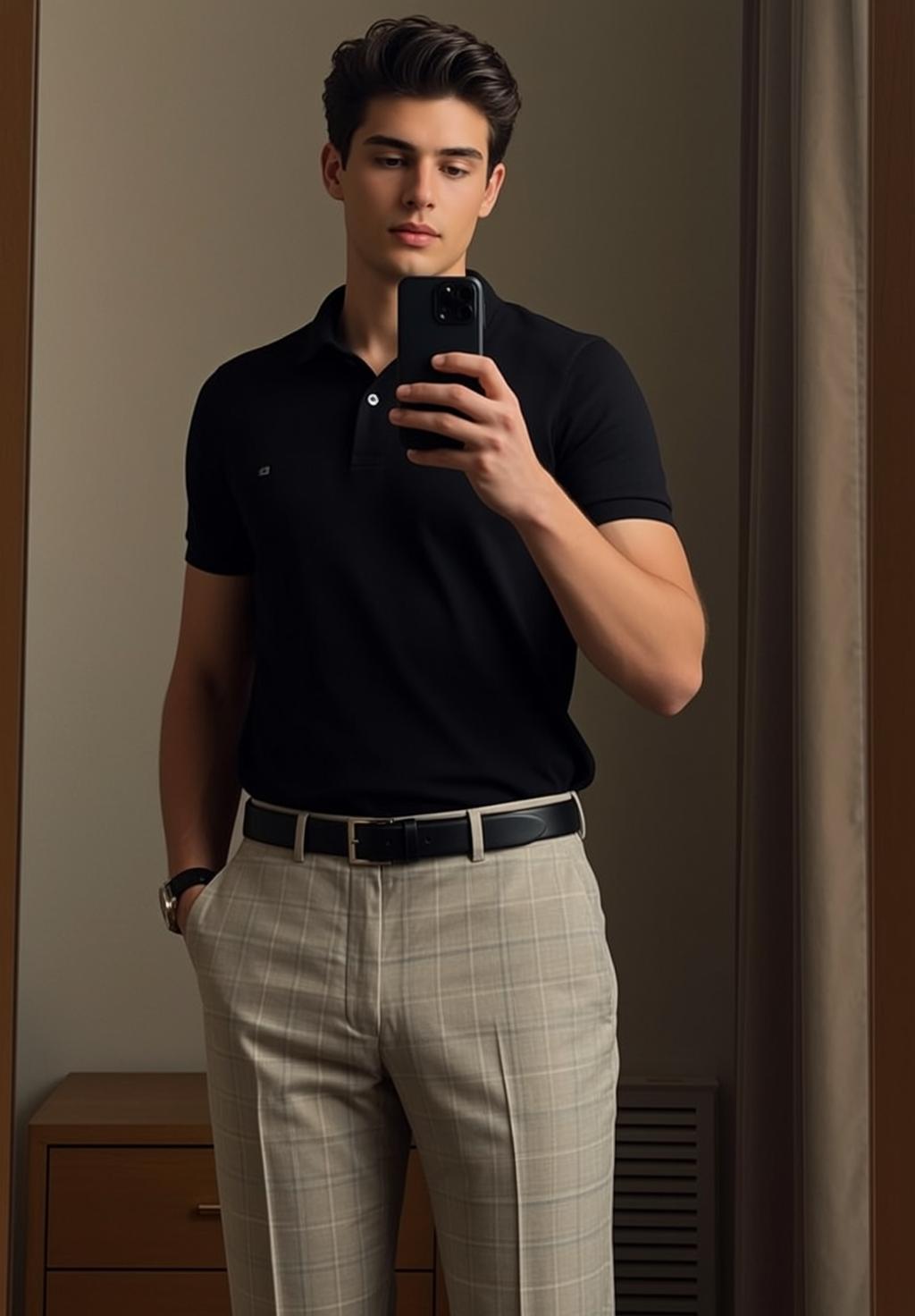 Young Dark Styled Fair Black Polo Shirt