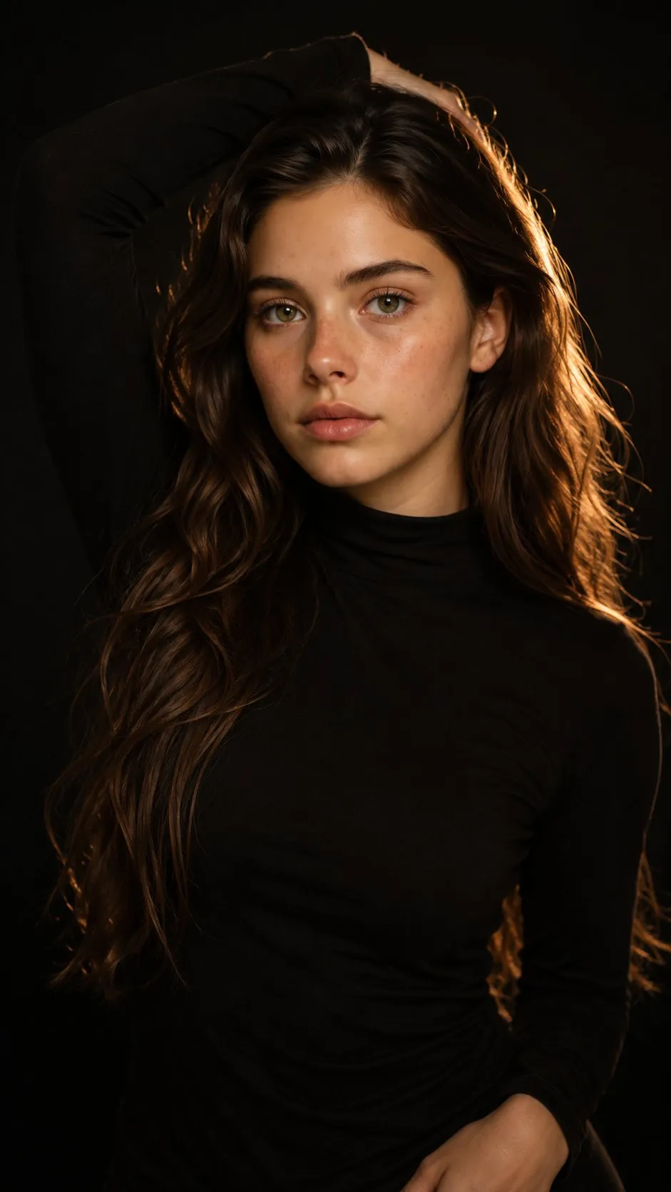 Black Top Golden Rim Light Vertical Close Up