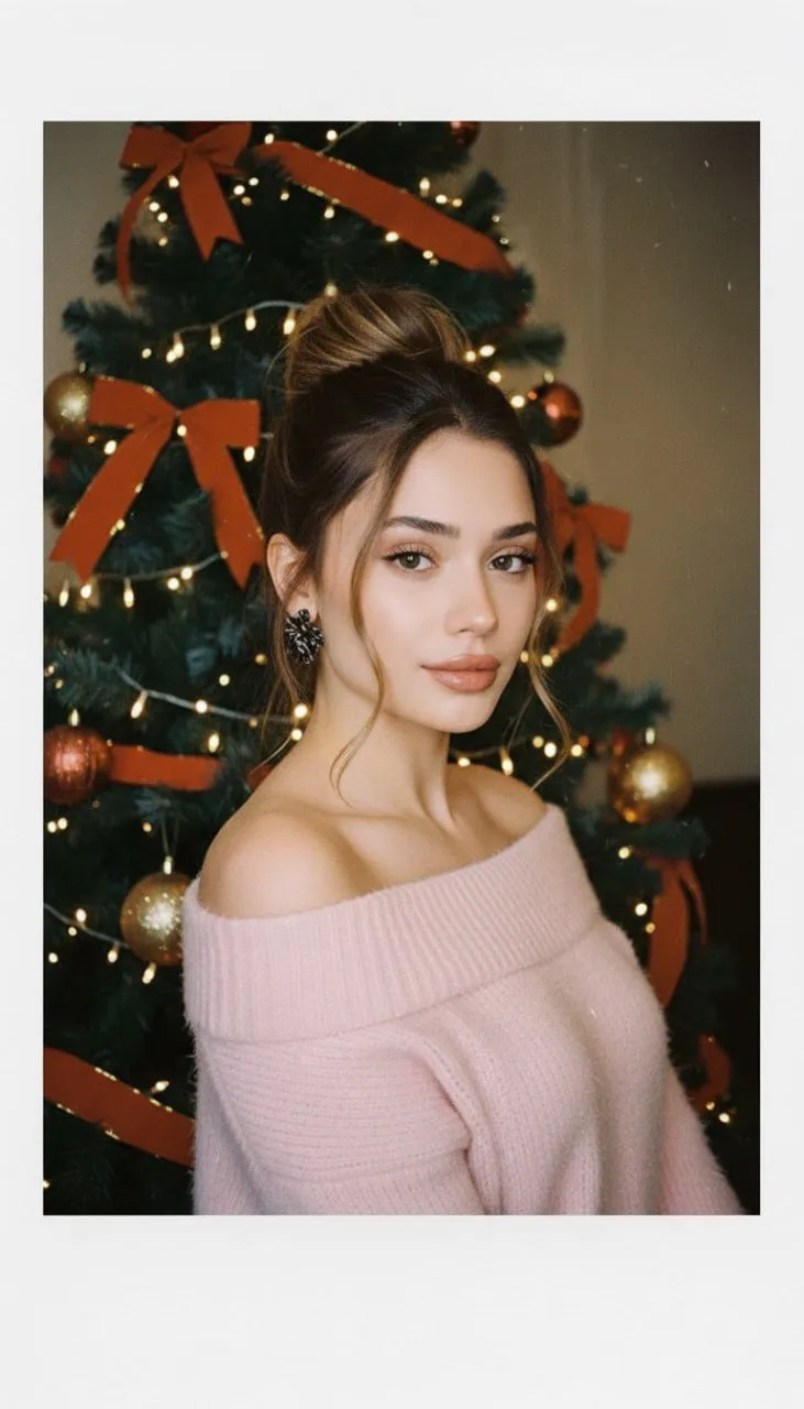 Earrings With A Pink Sweater