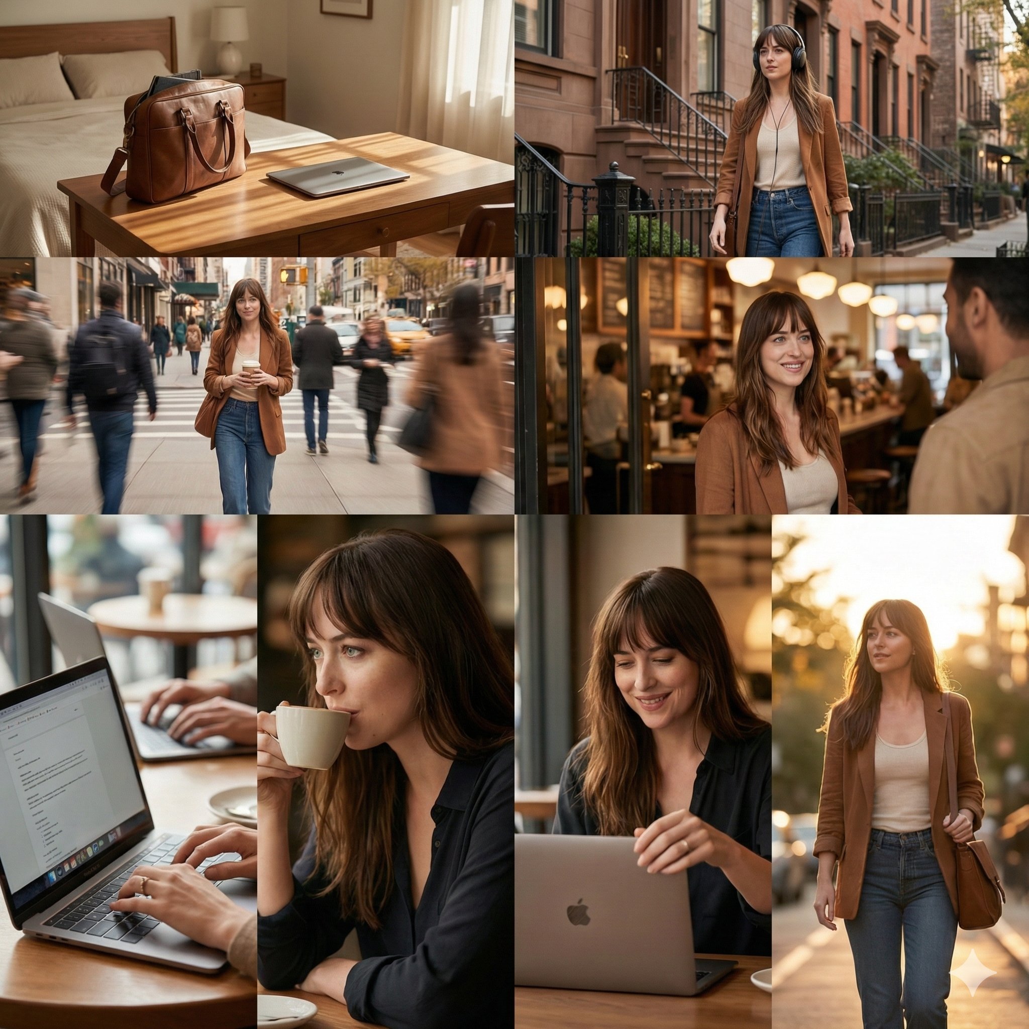 A realistic collage depicting a girl's journey through life stages in cinematic style.