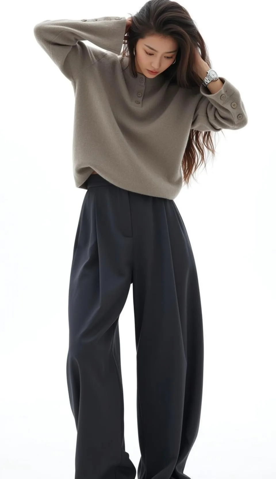 Collared Sweater Wide Leg Studio