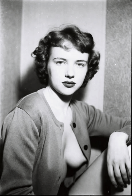 1950s Noir Studio Portrait Vintage Cardigan