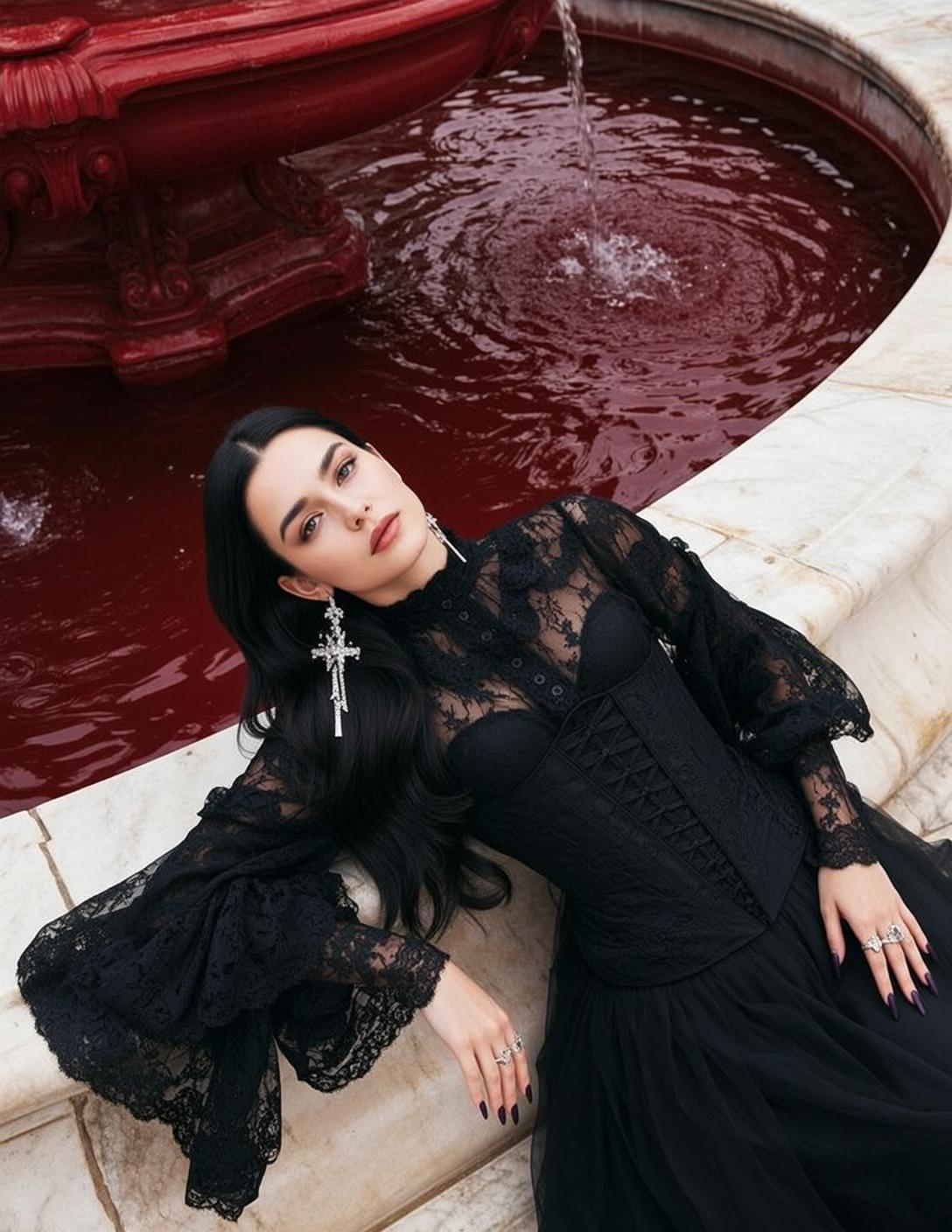 Black Tulle Recline