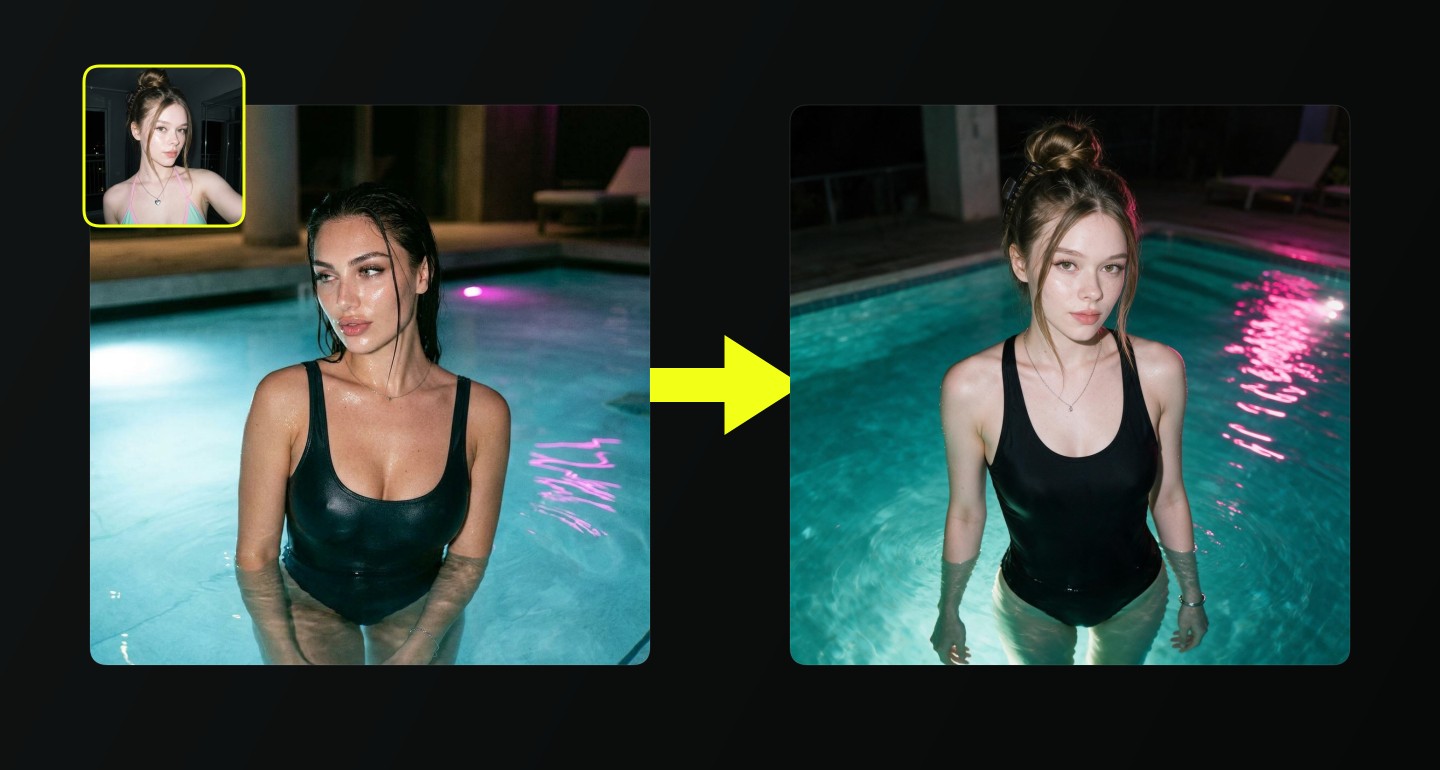 Mila remix walkthrough for Night Water Photoshoot Dark Swimsuit Blue Light