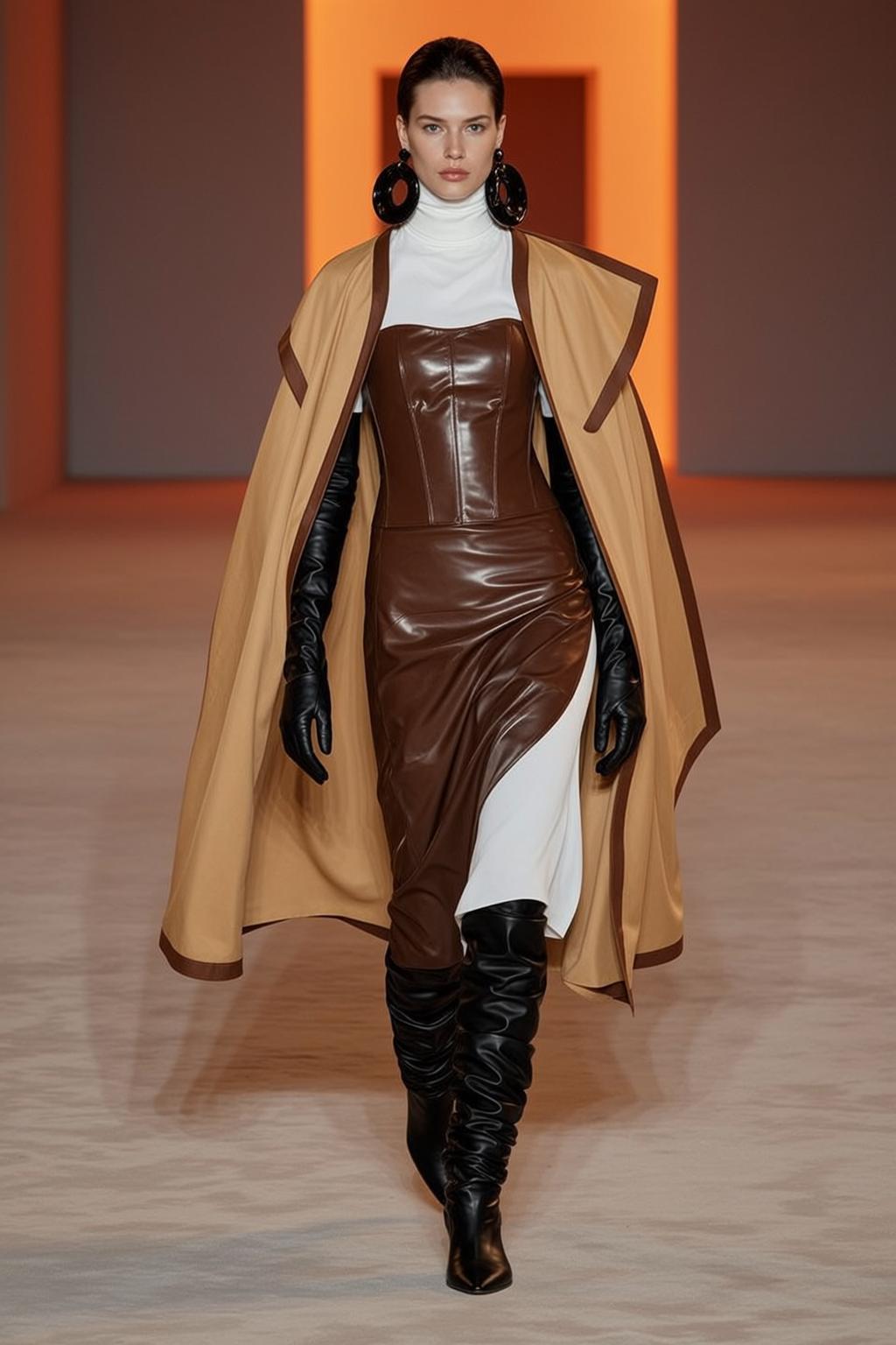Fashion Week Pulled Back Fair White Turtleneck