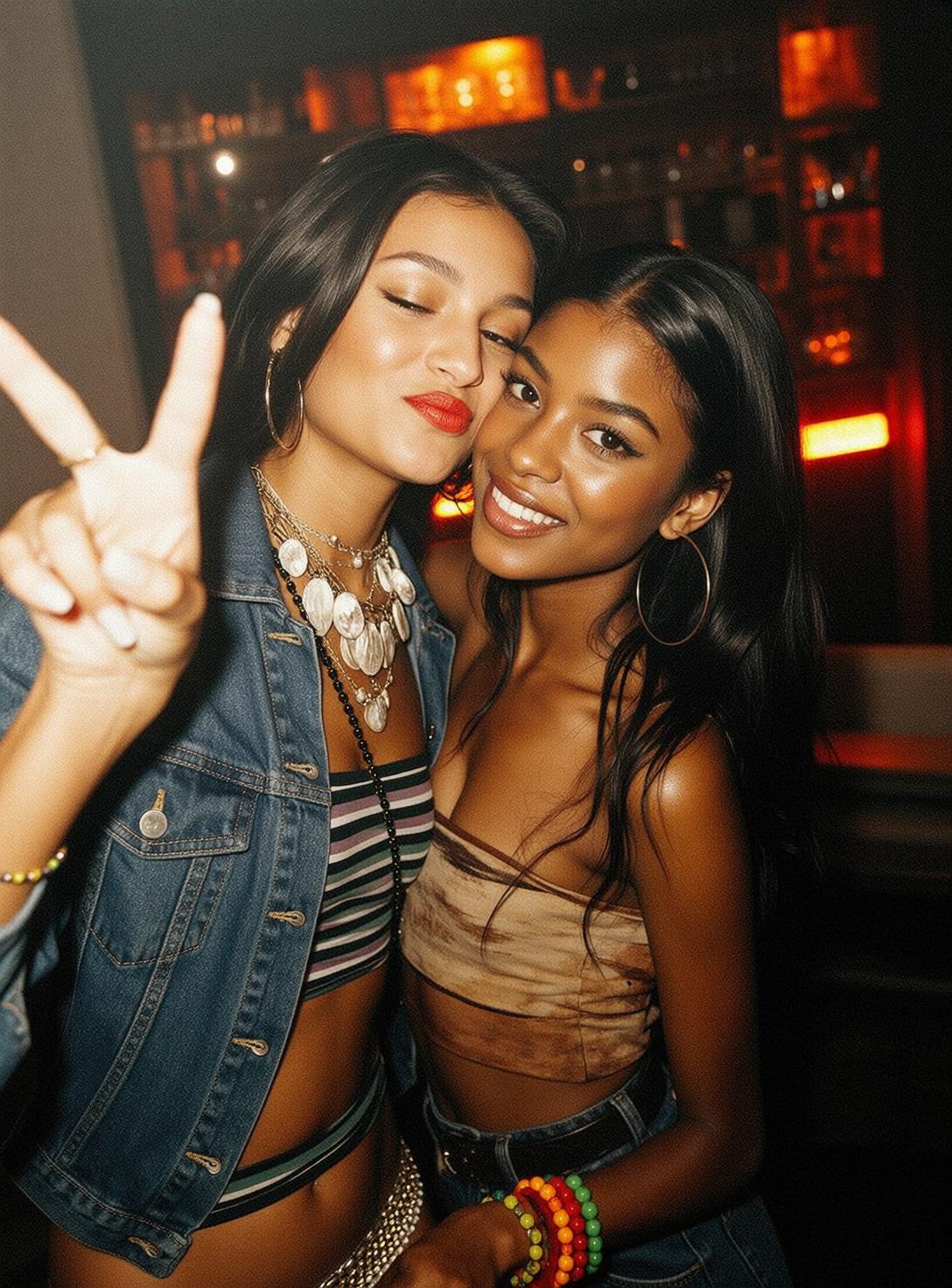 Explore Captures Two Young Women Close Embrace