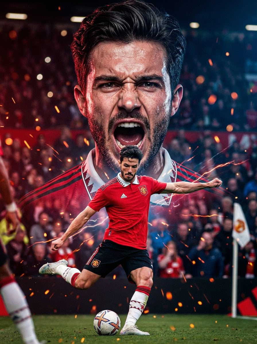 Cinematic Football Poster Intense Player Action Close Up