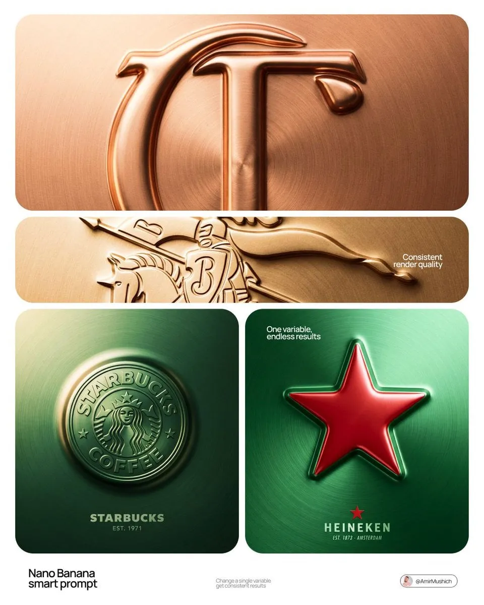 Raised Logo Relief On Metallic Surface