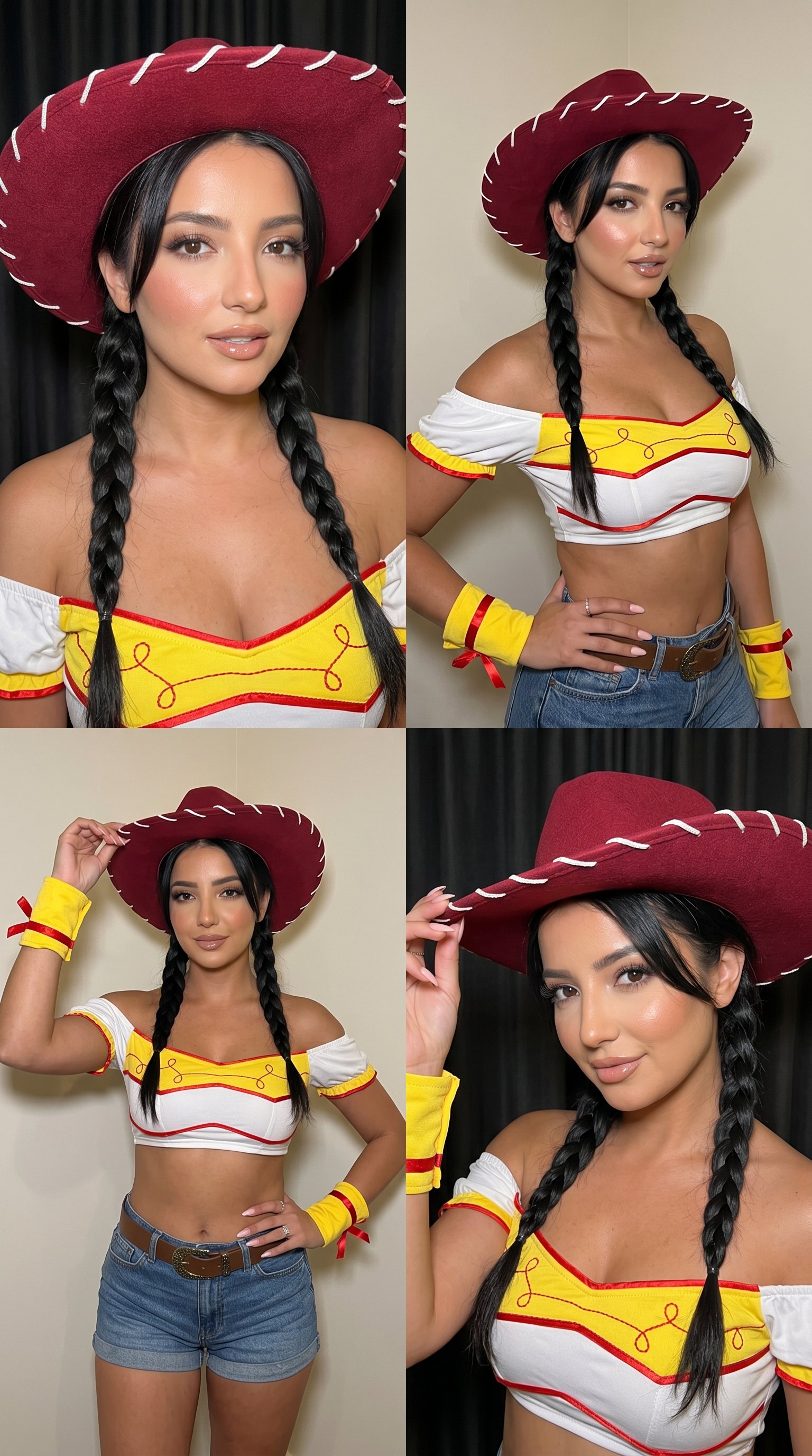 Jessie Toy Story Outfit Collage Four Panel