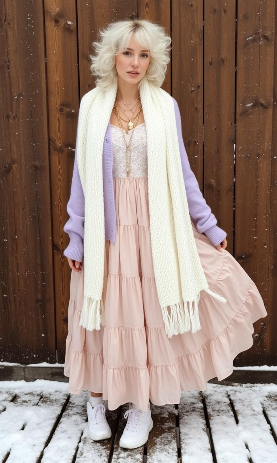 Winter Fashion Snowy Planks
