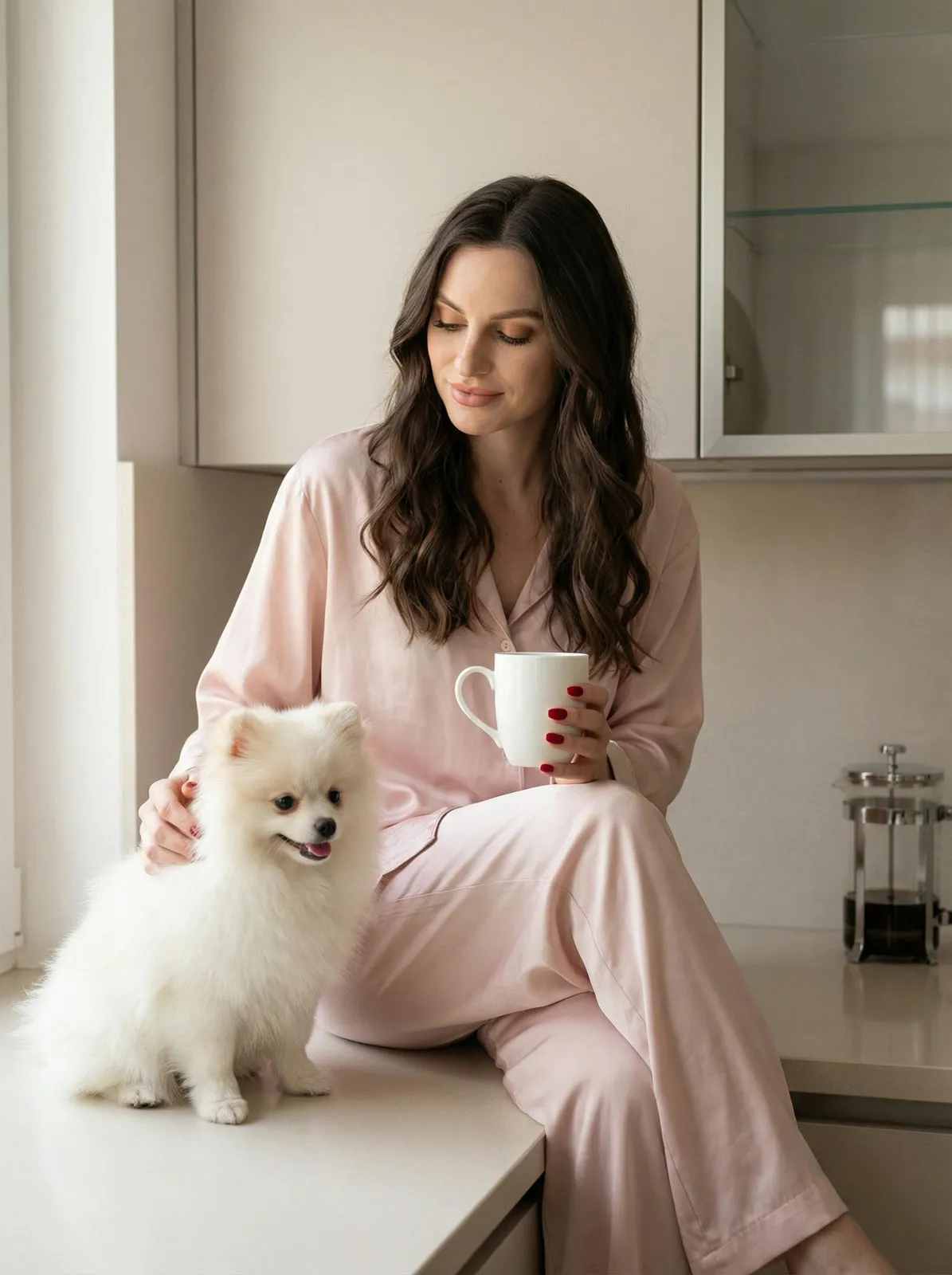 Realistic Woman Kitchen Mug Animal Photo