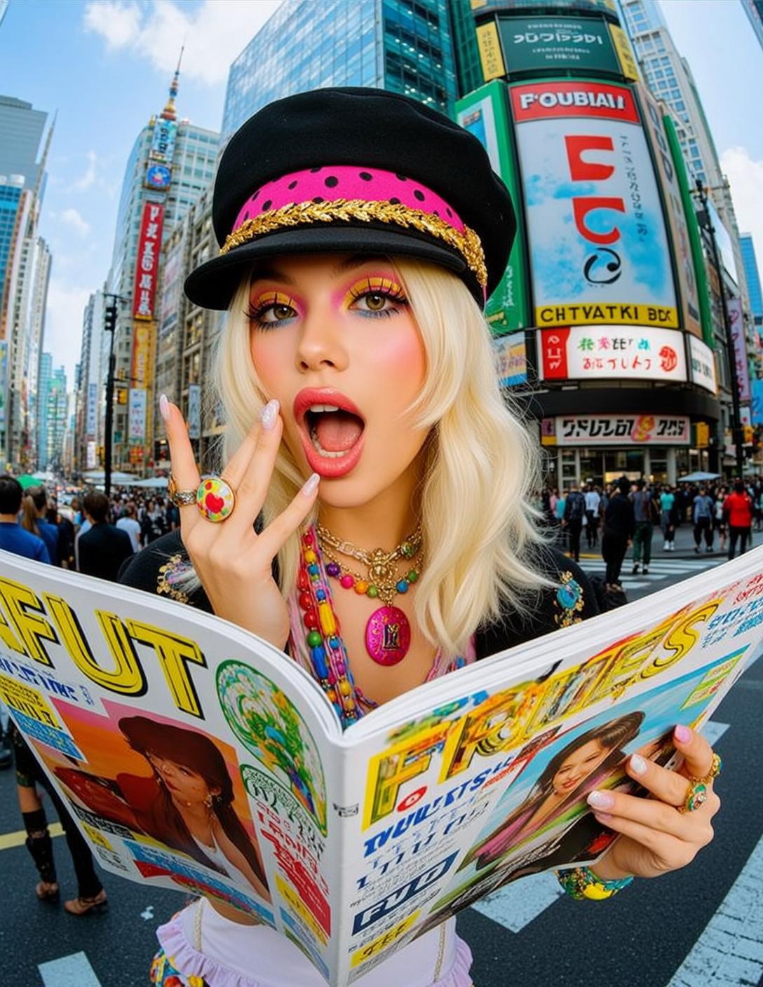Colorful Hat Magazine Surprise Look