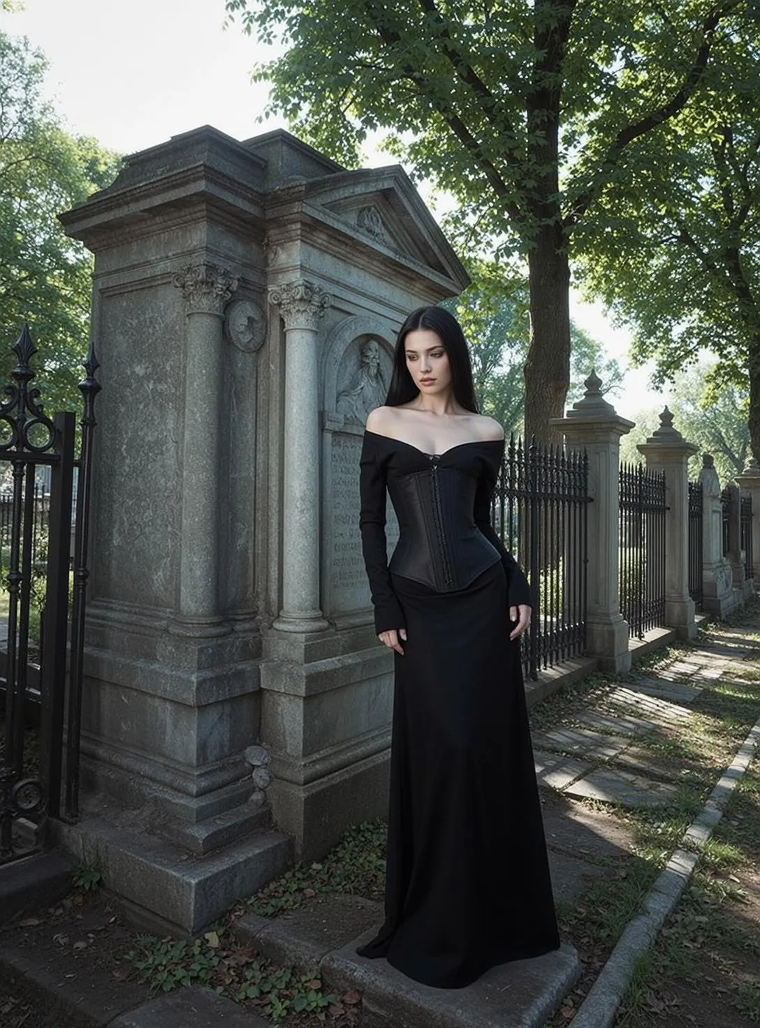 Cemetery Corset Portrait