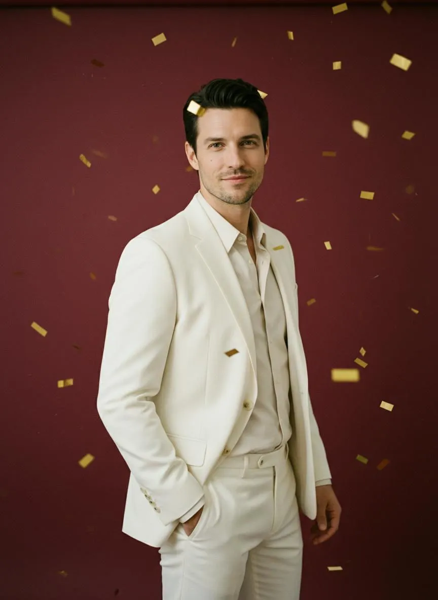 Realistic Studio Fashion Portrait Adult Man