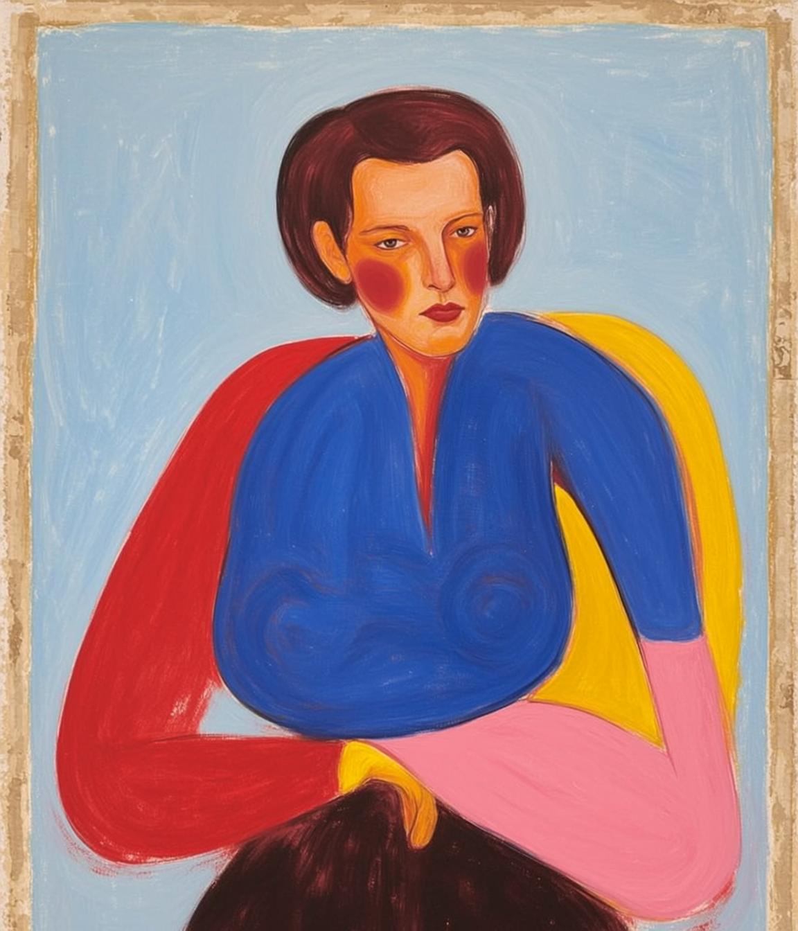 Explore Seated Facing Forward Her Body Slightly